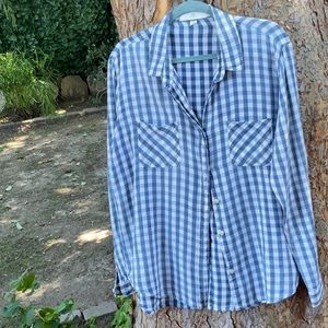 Thread Supply Blue & White check cotton shirt Size L